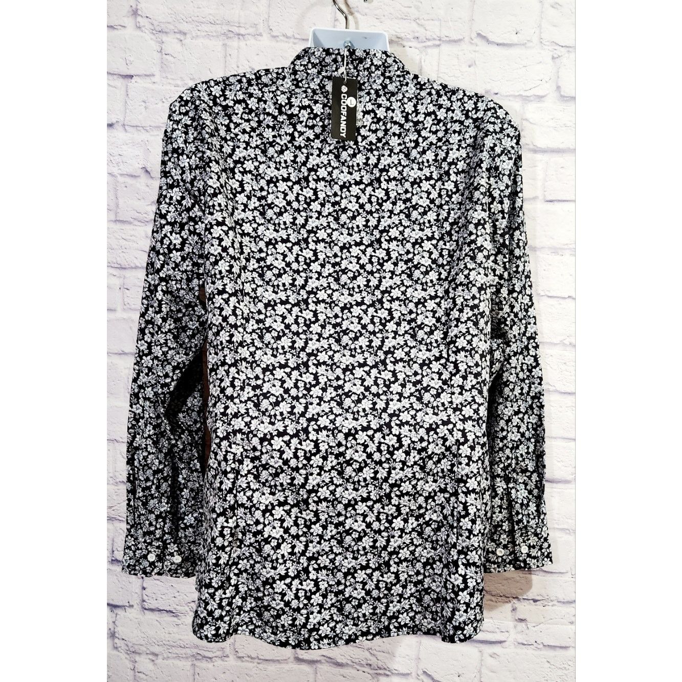 Other COOFANDY Black Floral Button Down Large Shirt New With Tags Size US L / EU 52-54 / 3 - 3 Thumbnail