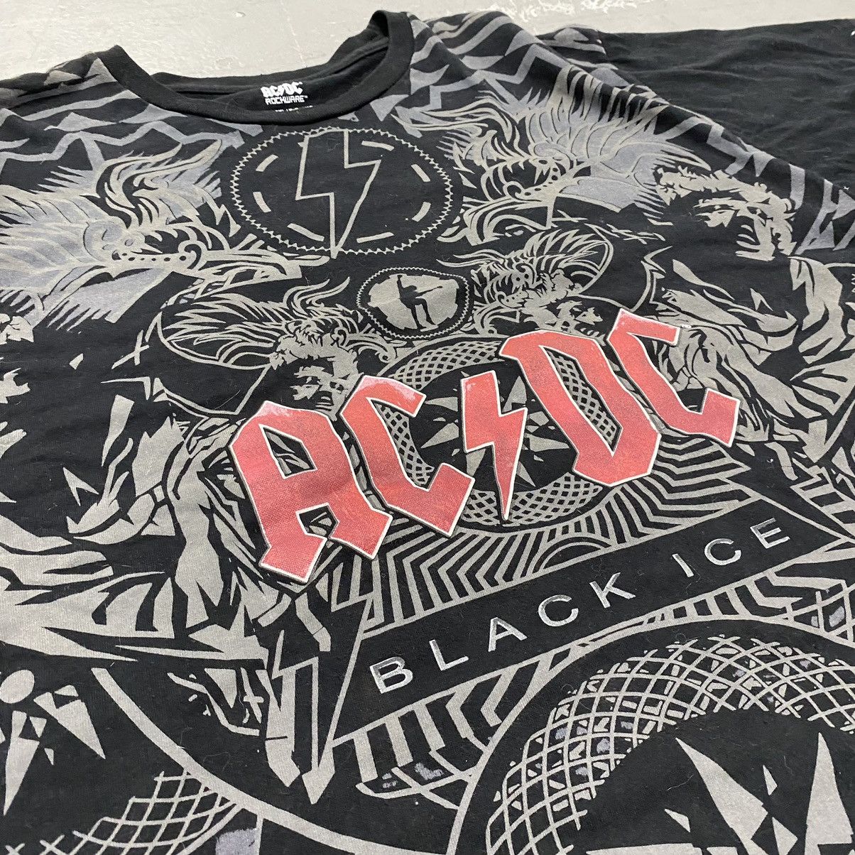 AC/DC × Band Tees × Vintage Vtg Y2K ACDC Black Ice Gothic AOP Double Sleeve Tee Grunge Size US XXL / EU 58 / 5 - 4 Thumbnail