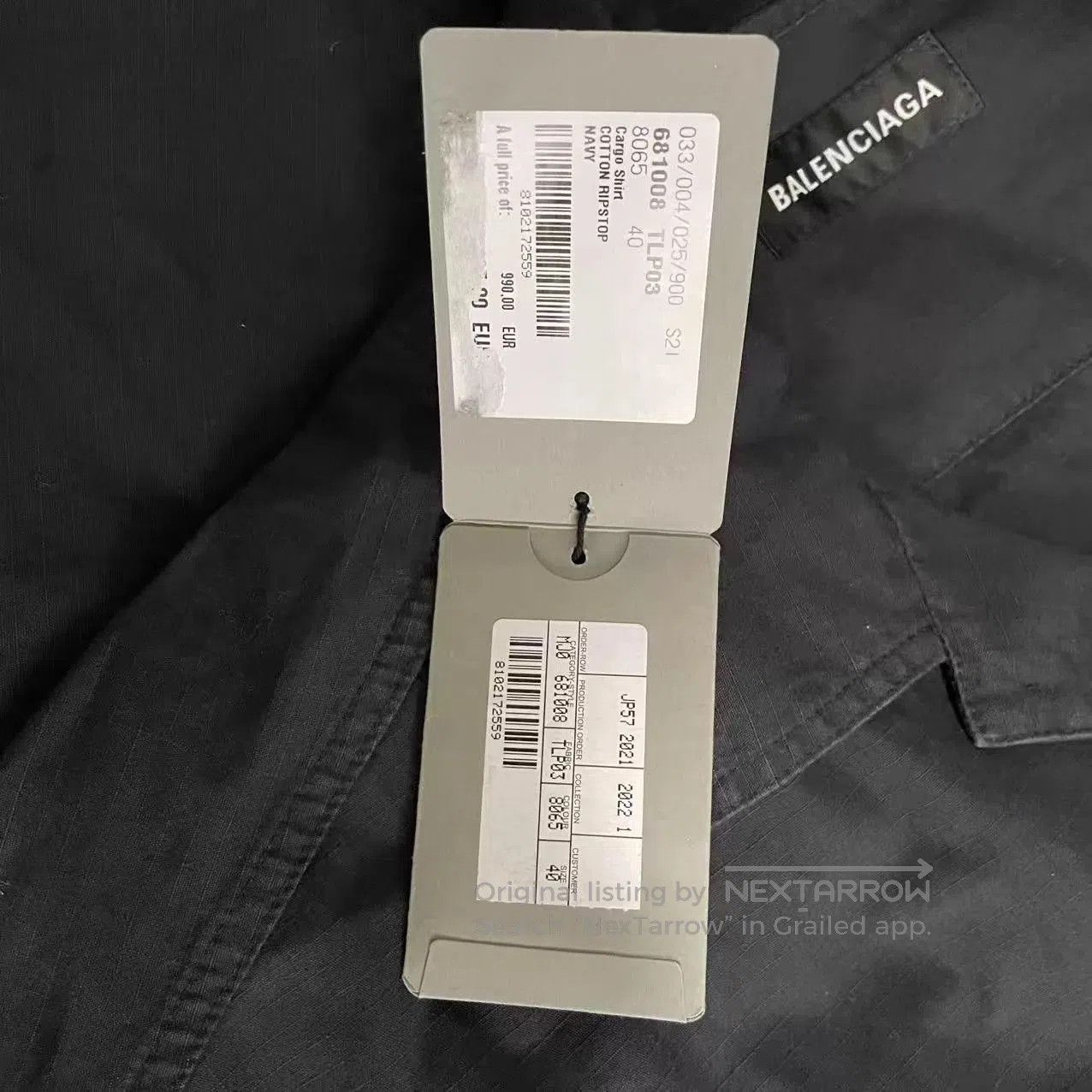 Balenciaga Black Long Sleeve Button-Up Utility Shirt. Size US M / EU 48-50 / 2 - 3 Thumbnail