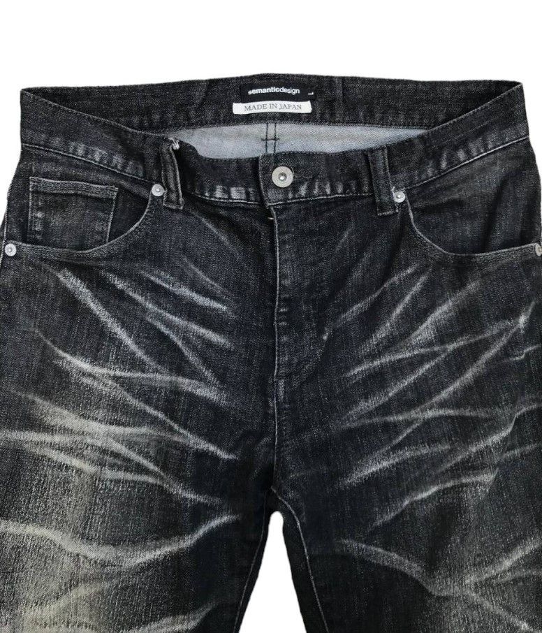 semanticdesign Semantic JAPAN Herringbone Black wash Distressed jean Slim Size US 29 - 4 Thumbnail