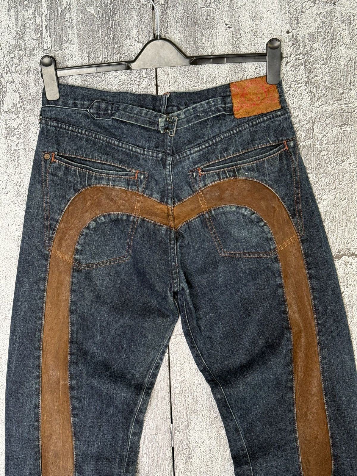 Evisu Vintage Evisu Leather Daicock Cinch Back Logo Denim Pants Size US 32 / EU 48 - 2 Thumbnail