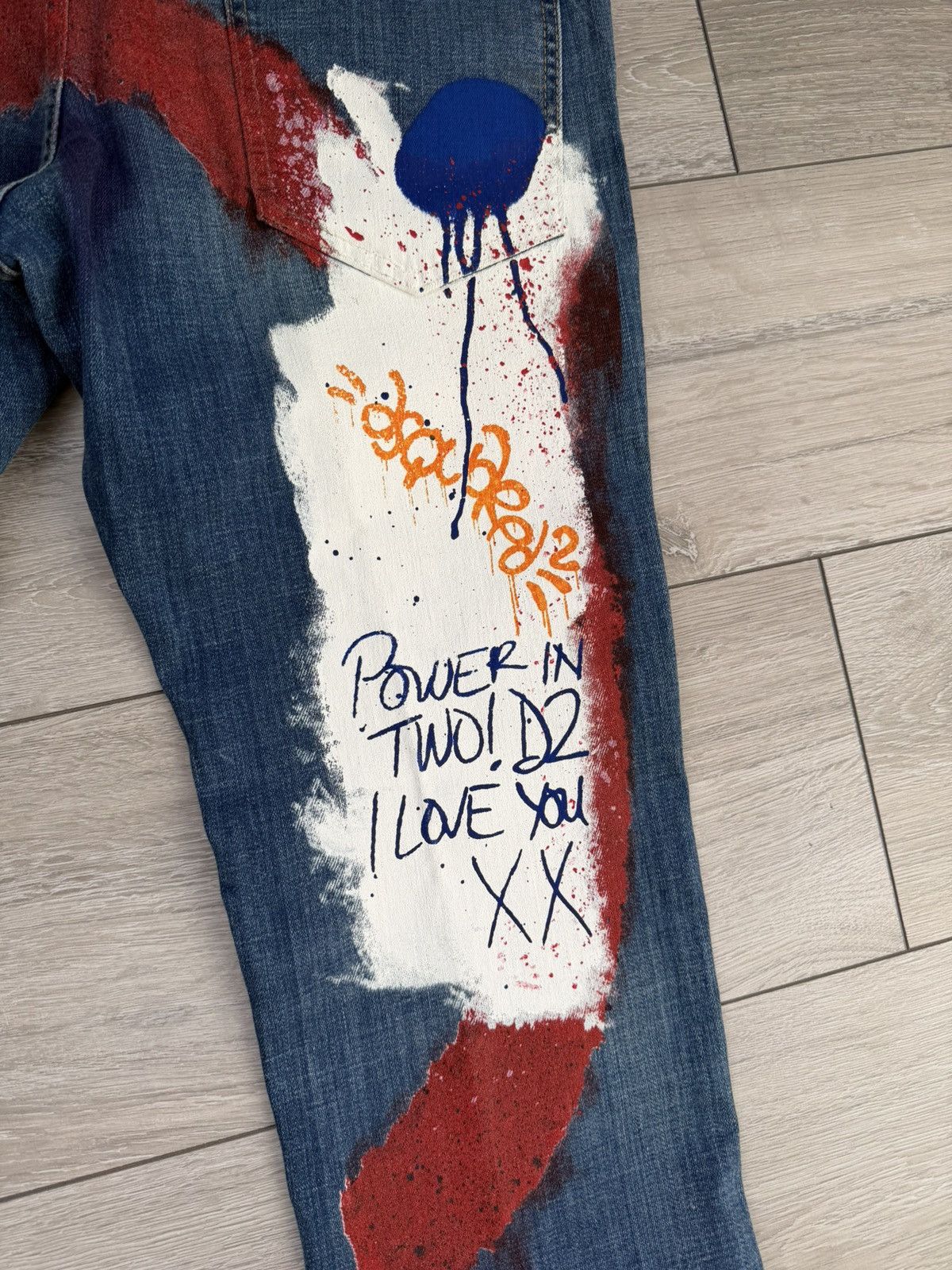 Dsquared2 Dsquared2 Skinny Dan Graffiti Wash Cropped Jeans Size US 34 / EU 50 - 4 Thumbnail