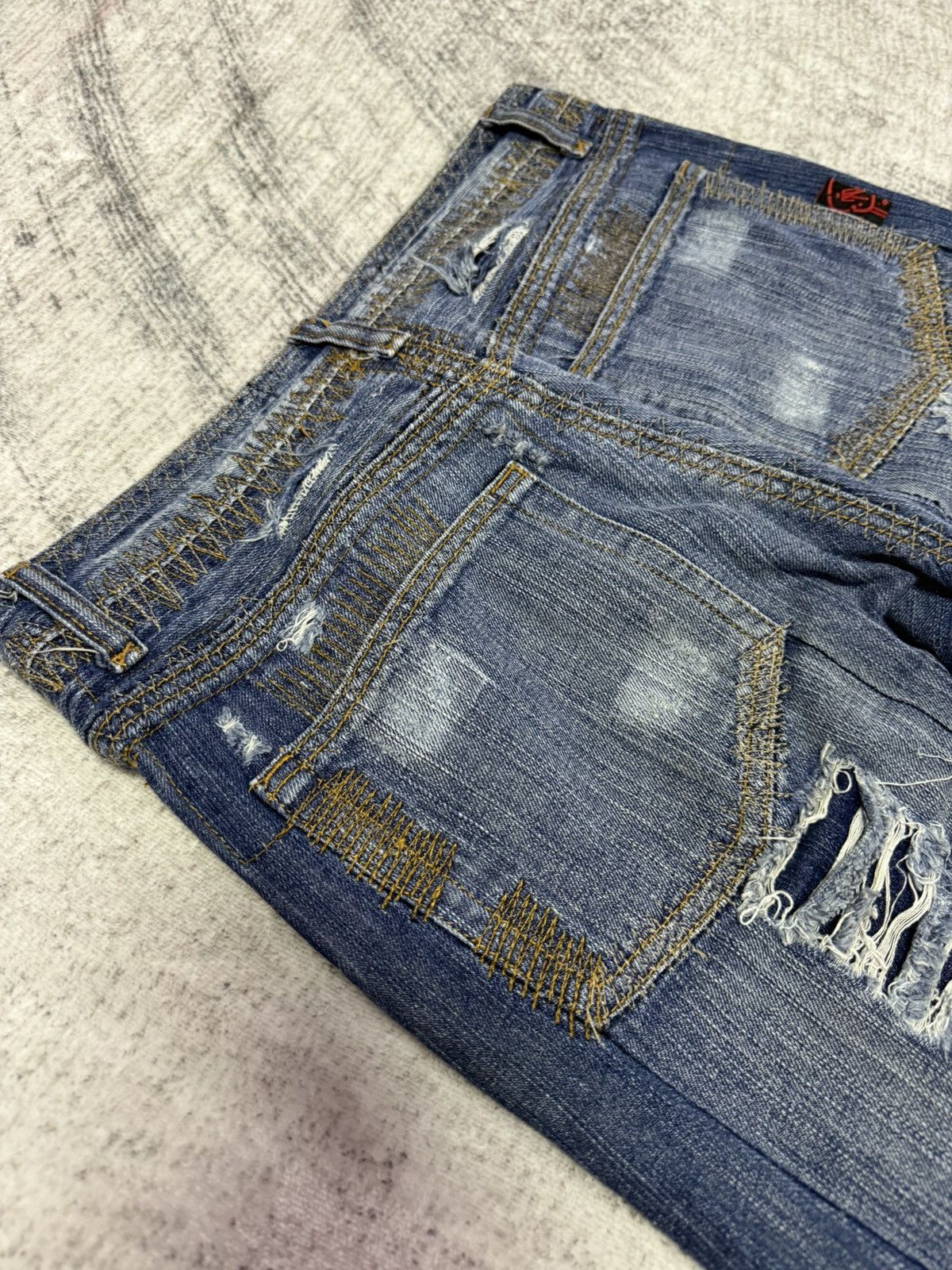 Hysteric Glamour × Japanese Brand Wild Chanel Destroyed Repaired Heavy Stitched Jeans Size US 30 / EU 46 - 19 Thumbnail