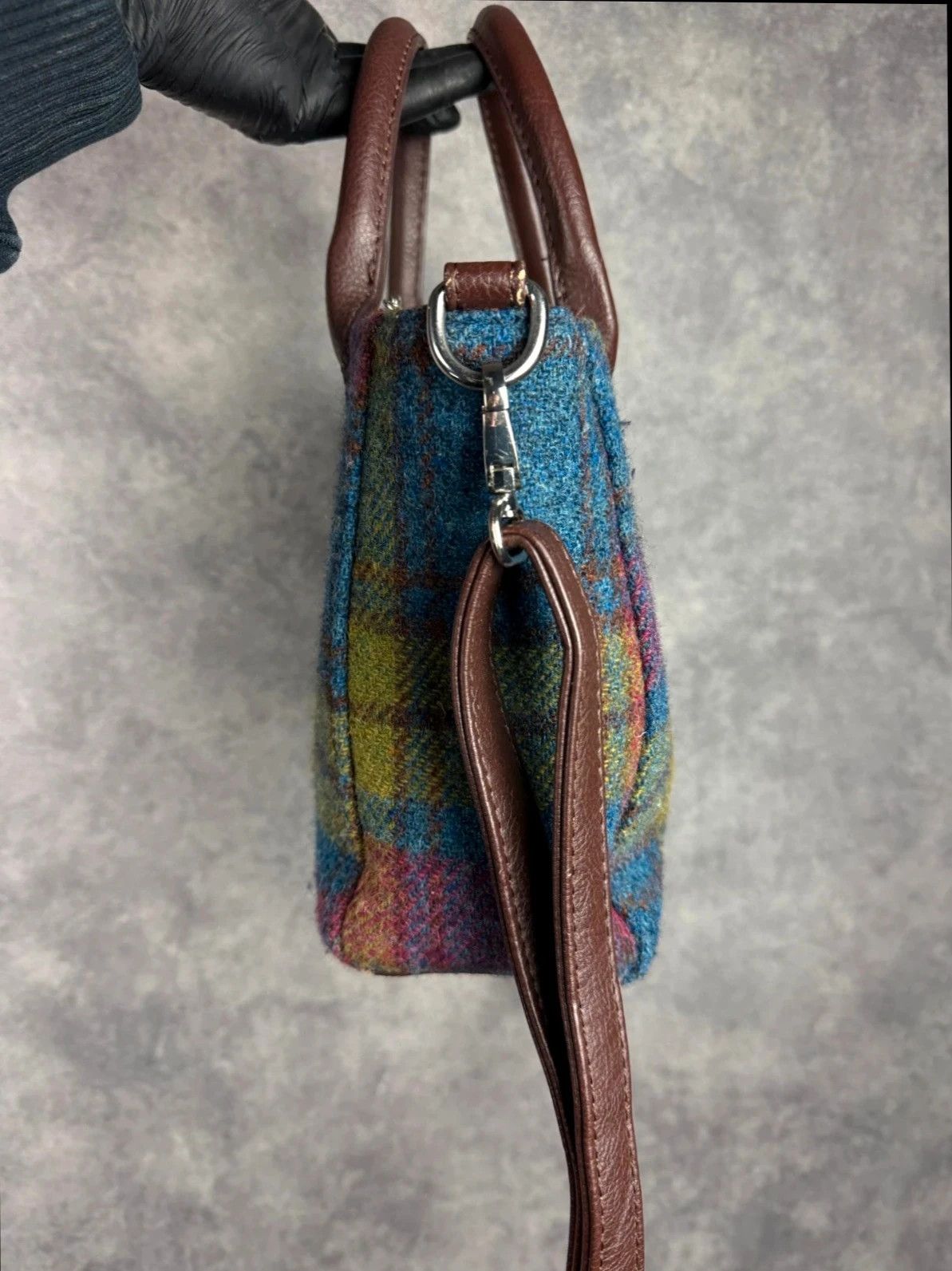 Harris Tweed Harris Tweed Wool Leather Bag Tartan Clutch Size ONE SIZE - 6 Thumbnail
