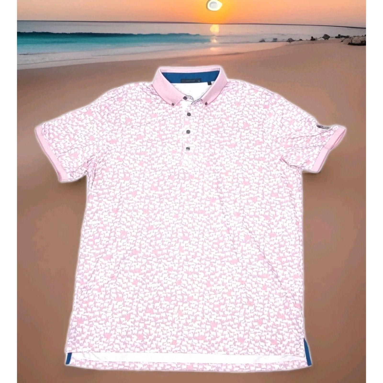 Vintage Greyson Band of Sheep Polo Shirt Stretch Mauve Pink XL Wolf Howling Men's Golf Size US XL / EU 56 / 4 - 3 Thumbnail
