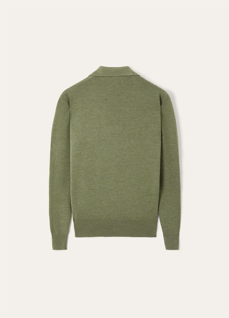 Loro Piana o1w1db10126 FAL5279 Buttonless Polo Shirt in Green Size US S / EU 44-46 / 1 - 7 Thumbnail