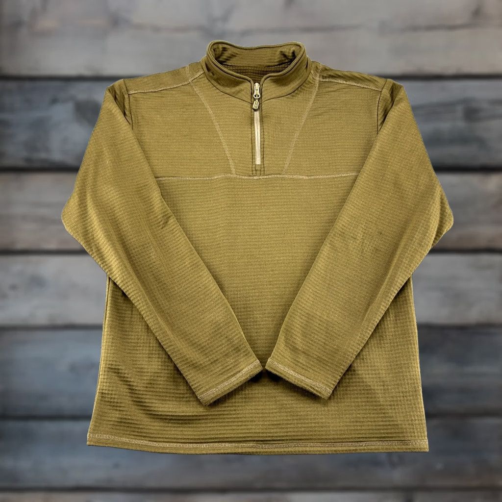 Delta M Tac Shirt Mens M Brown Pullover 1/4 Zip Fleece Waffle Pullover Delta Level 2 Sweater Mock Neck Zipper Regular Mens Size US M / EU 48-50 / 2 - 1 Thumbnail