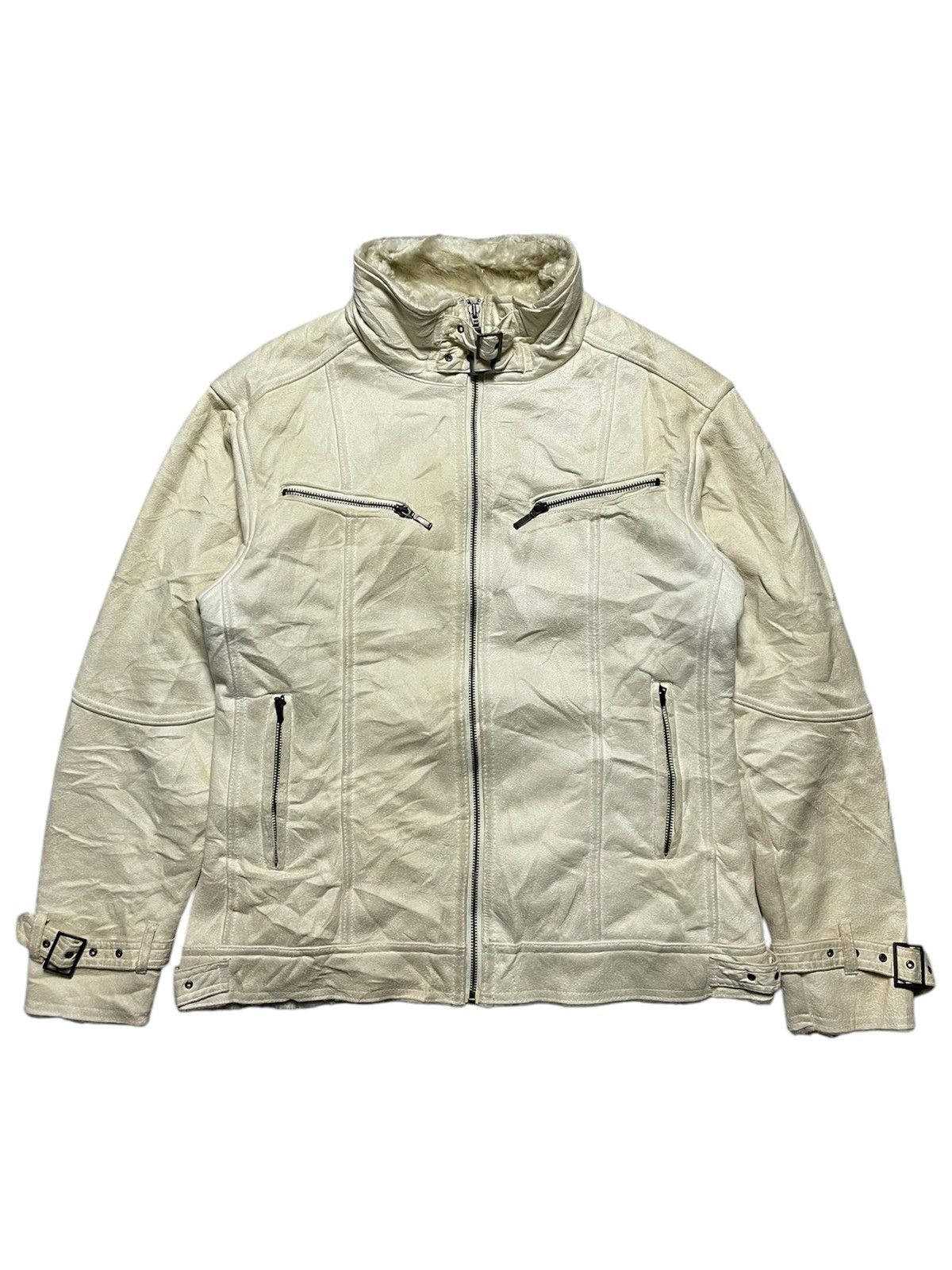 14th Addiction × If Six Was Nine × Le Grande Bleu (L.G.B.) 2000’s Urban Collection Faux Shearling Biker Style Jacket Size US M / EU 48-50 / 2 - 1 Thumbnail