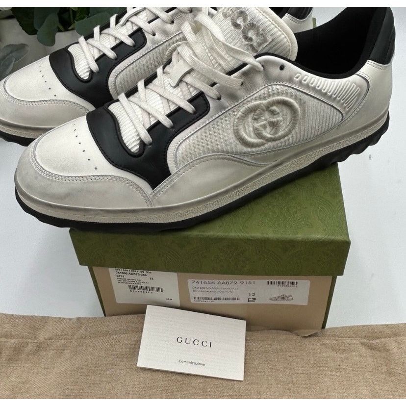 Gucci Men's Gucci Mac 80 distressed leather sneakers size 12 Size US 12.5 / EU 45-46 - 5 Thumbnail