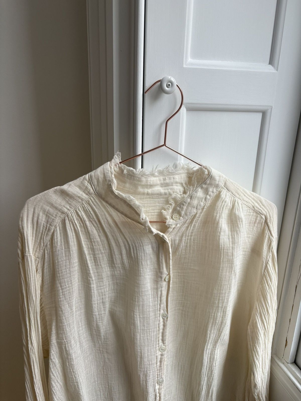 Other Classic Raw Collared Raquel Allegra Button Up Small Blouse Size S / US 4 / IT 40 - 2 Thumbnail