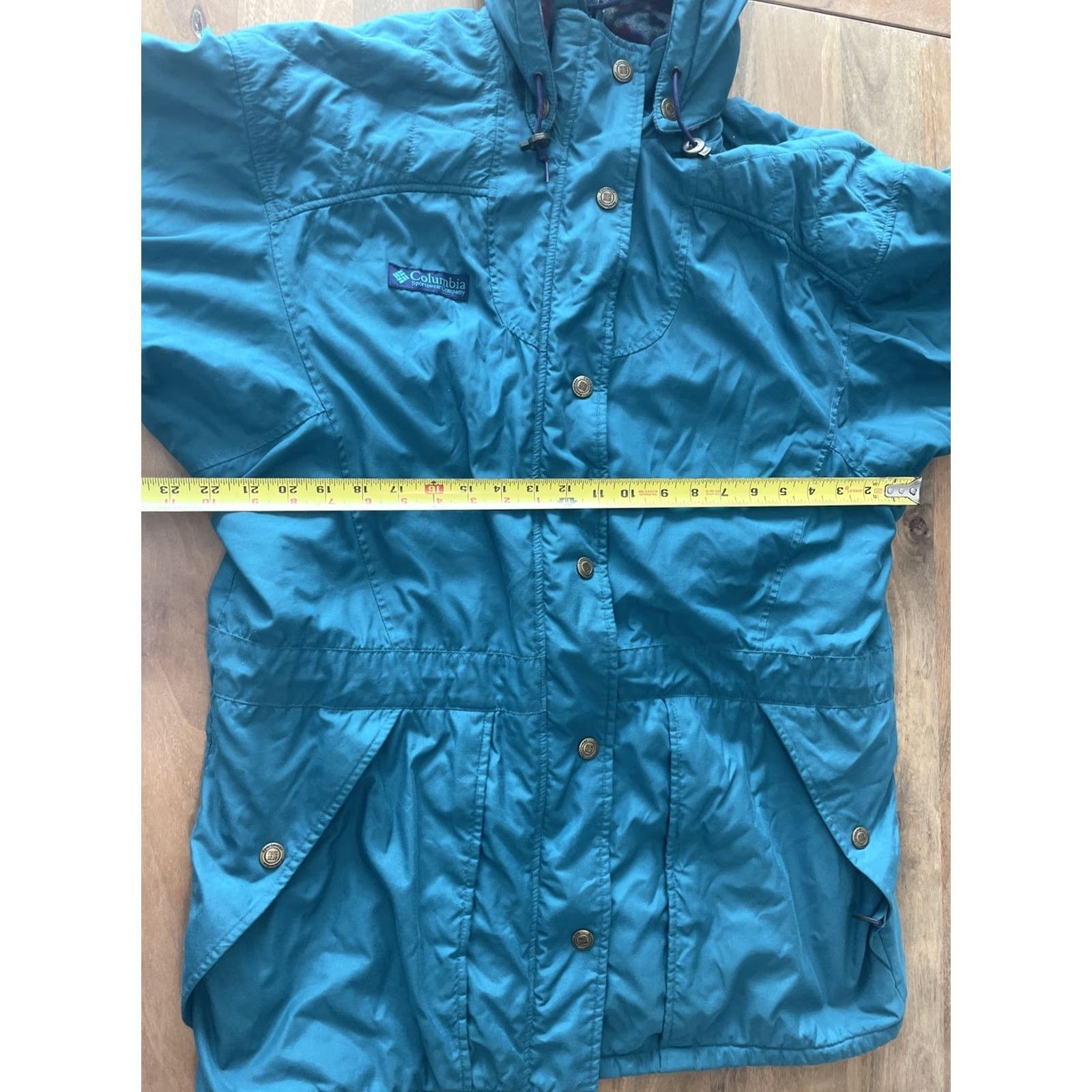 Etro VINTAGE Columbia Womens Jacket Ski Full Zip Hooded Pockets Size M Teal Size M / US 6-8 / IT 42-44 - 7 Thumbnail