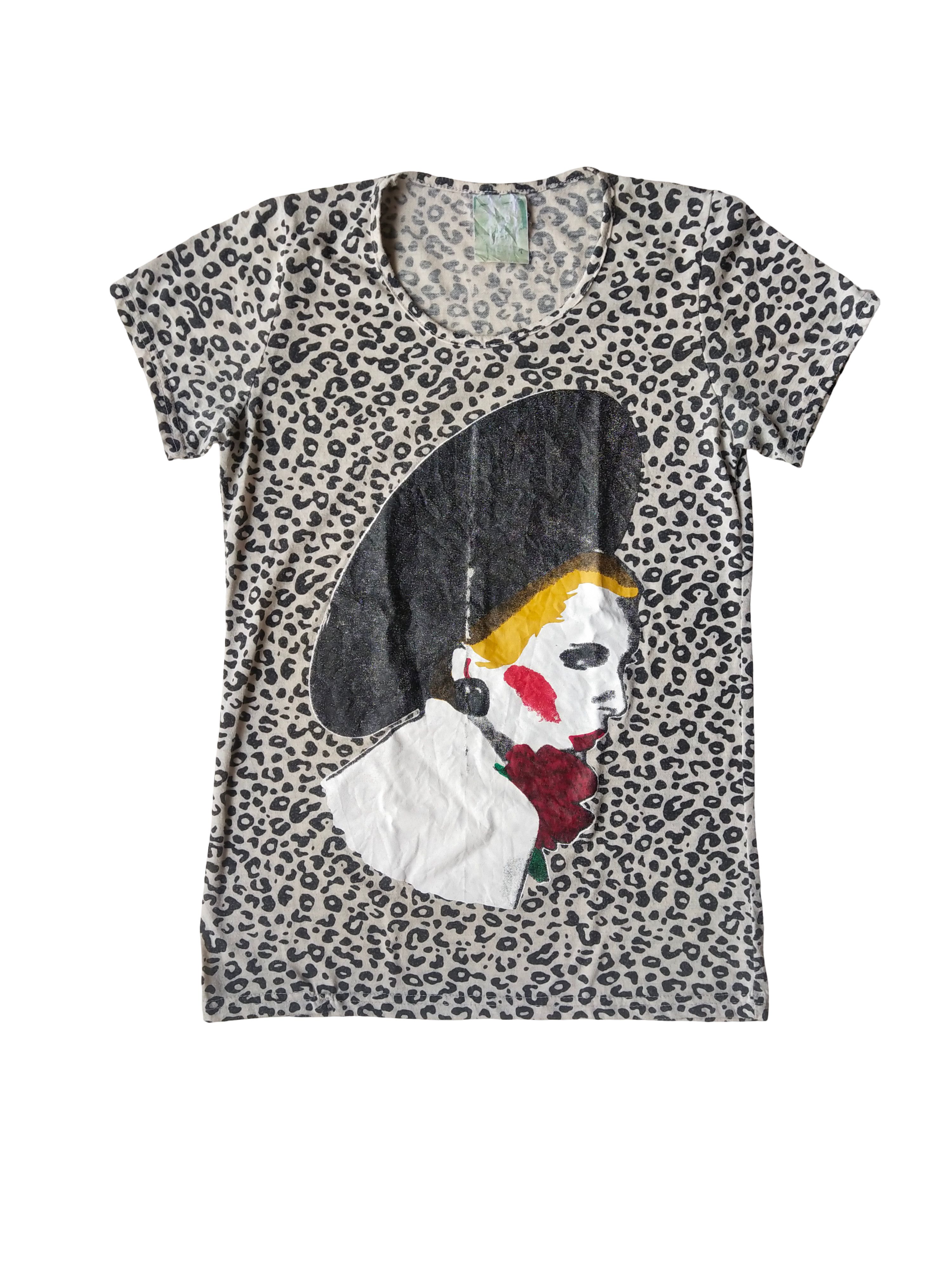 Hysteric Glamour Vintage Y2K Pop Art Face Leopard AOP Thin Grunge T-Shirt Size M / US 6-8 / IT 42-44 - 1 Thumbnail