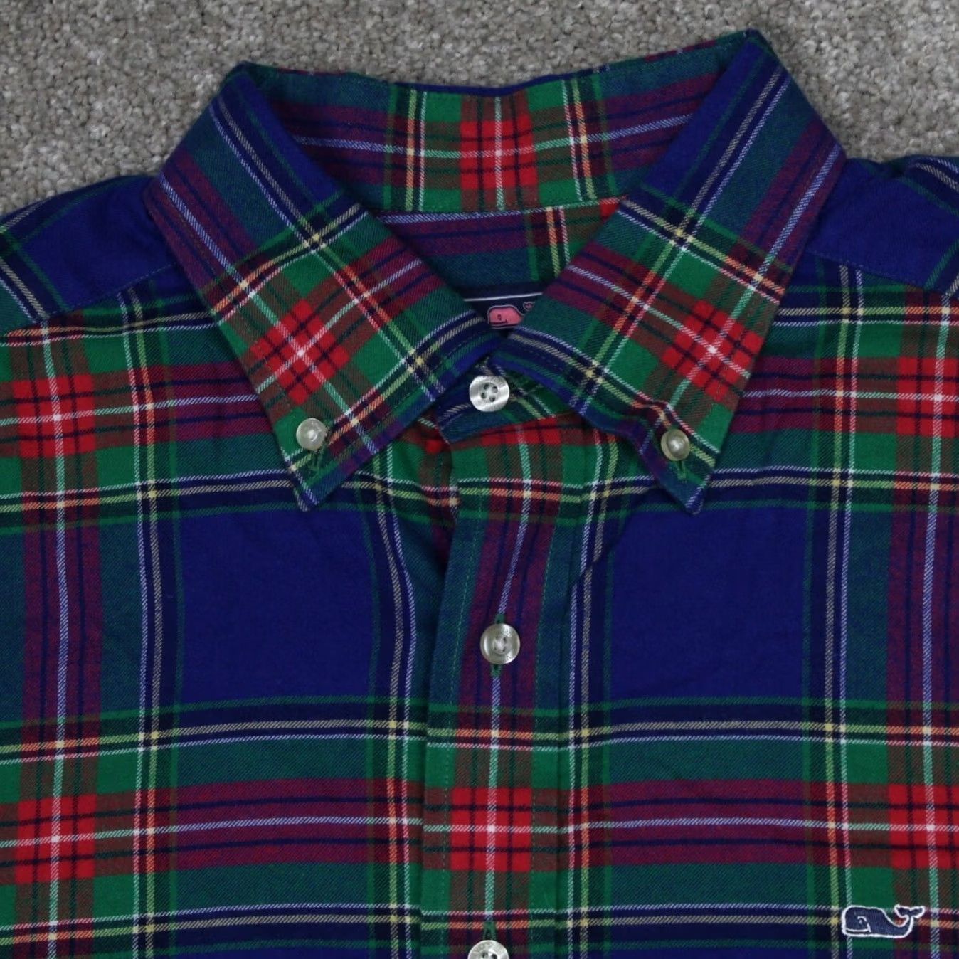 Vineyard Vines Vineyard Vines Whale Shirt Mens Large Blue/Red/Green Cotton Long Sleeve Button Shirt Size US L / EU 52-54 / 3 - 6 Thumbnail