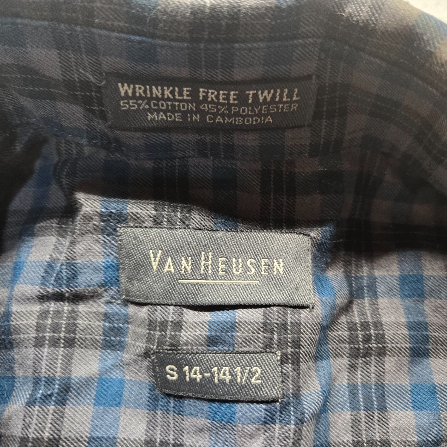 Van Heusen Van Heusen Shirt Adult Men's S Small Gray Blue Plaid Button Down Short Sleeve 14 Size US S / EU 44-46 / 1 - 3 Thumbnail