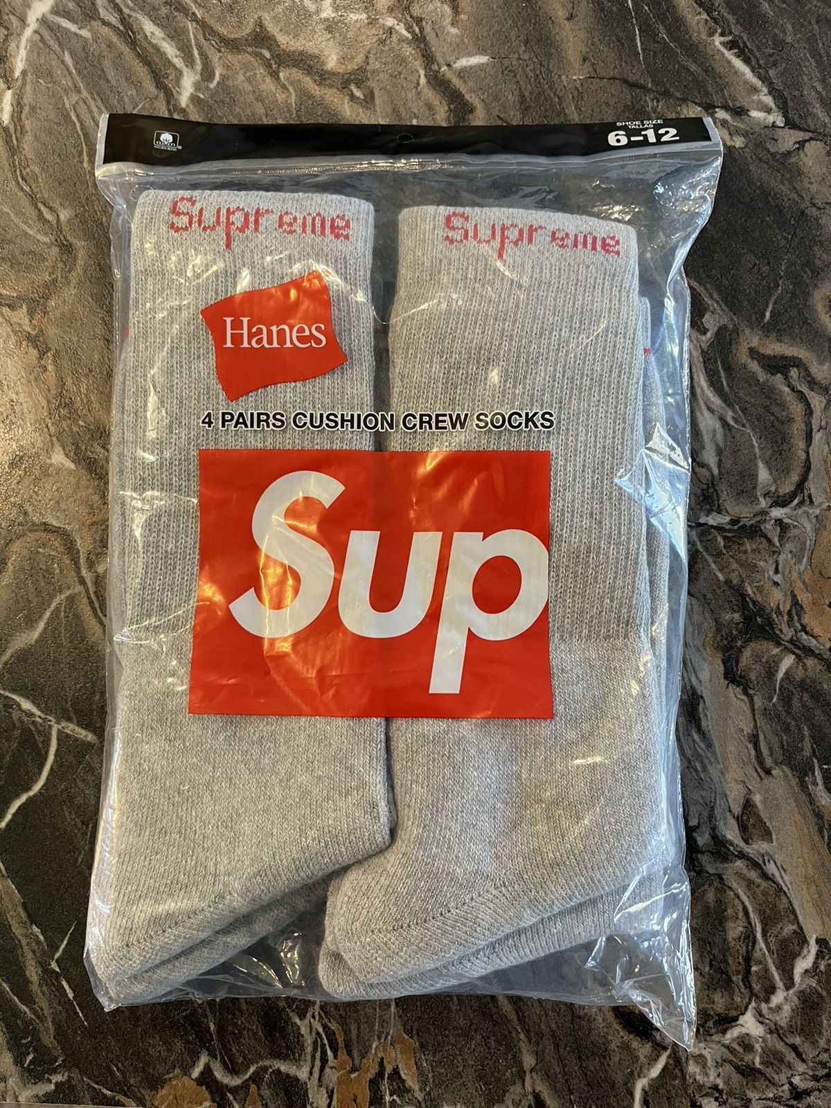 Pre-owned Supreme Socks 4pack In Grey