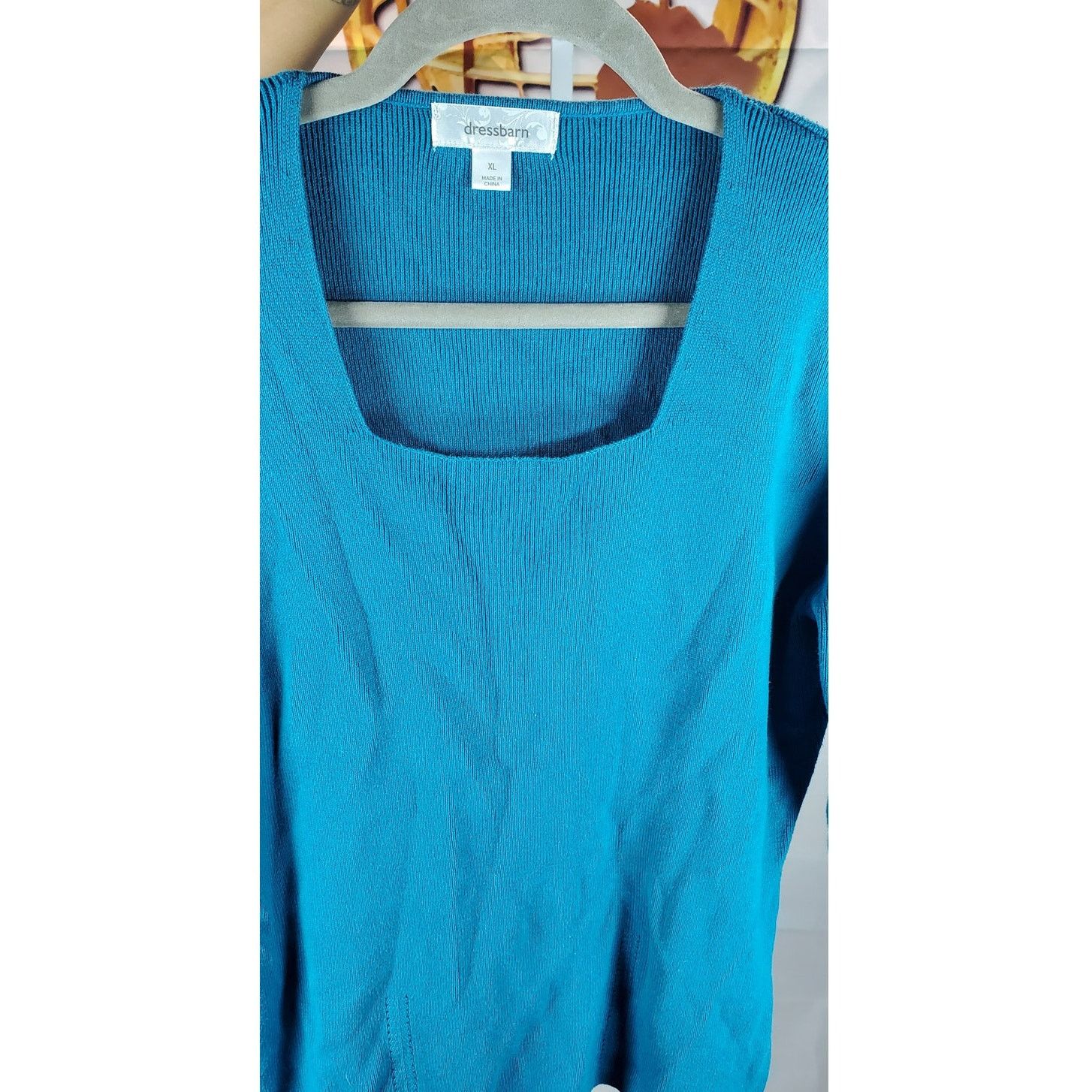 Other Dressbarn Blue Square Neck Knit Sweater Women’s Size XL Size XL / US 12-14 / IT 48-50 - 3 Thumbnail