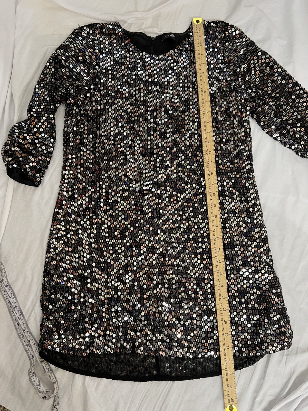 Parker Parker Black Sequined Long Sleeve Shift with Mixed Sequins Size M / US 6-8 / IT 42-44 - 8 Thumbnail