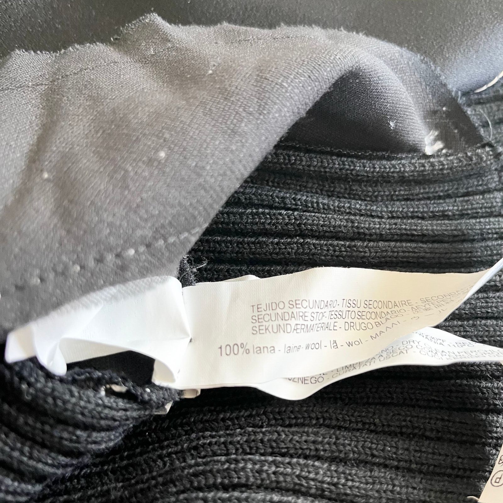 Zara Zara Black Contrast Stitch Ribbed Knit Wool Sweater Size M / US 6-8 / IT 42-44 - 7 Thumbnail