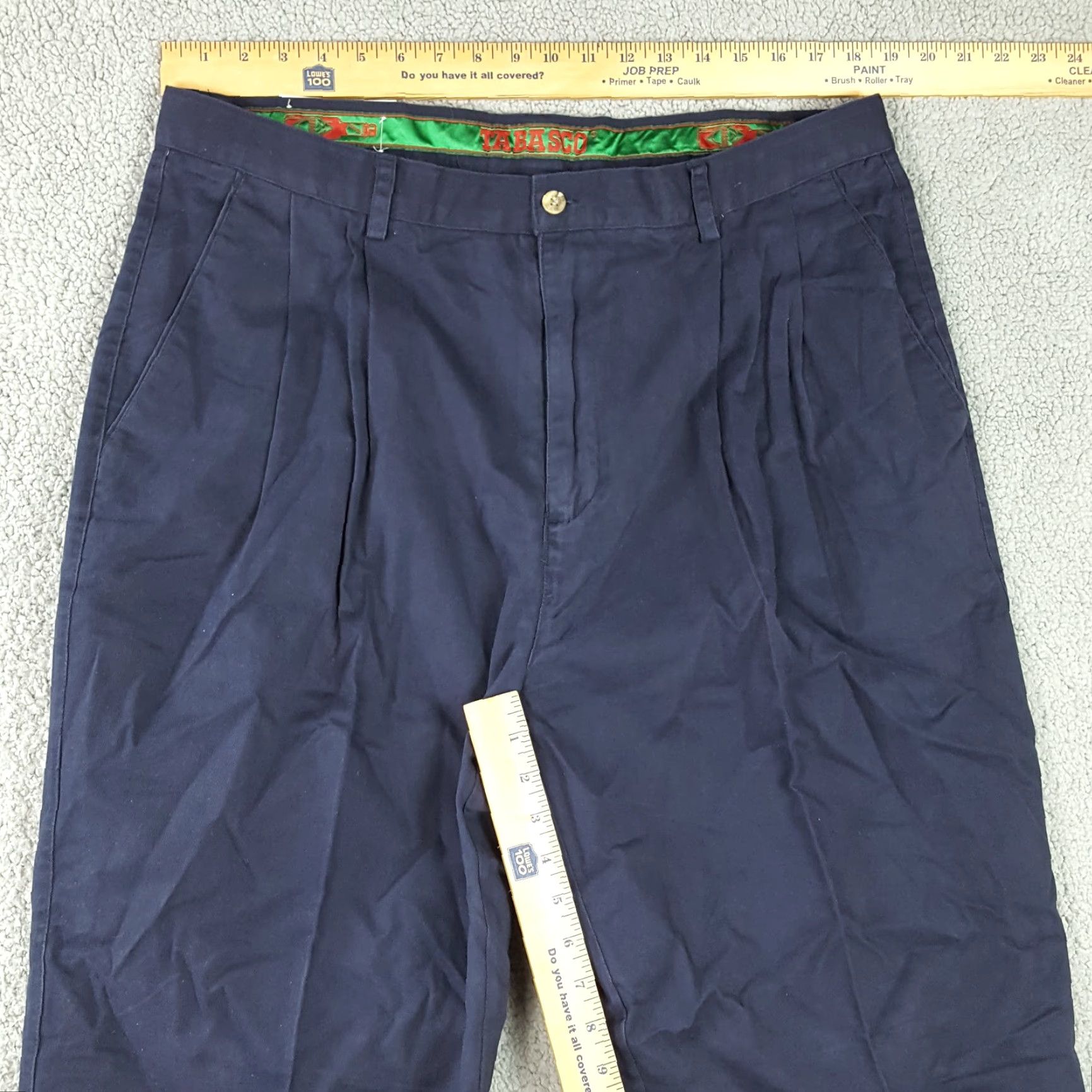 Vintage VINTAGE Tabasco Men's Dress Pants Navy Blue 40x32 Tapered Leg Golf Y2K Retro Casual Size US 40 / EU 56 - 3 Thumbnail