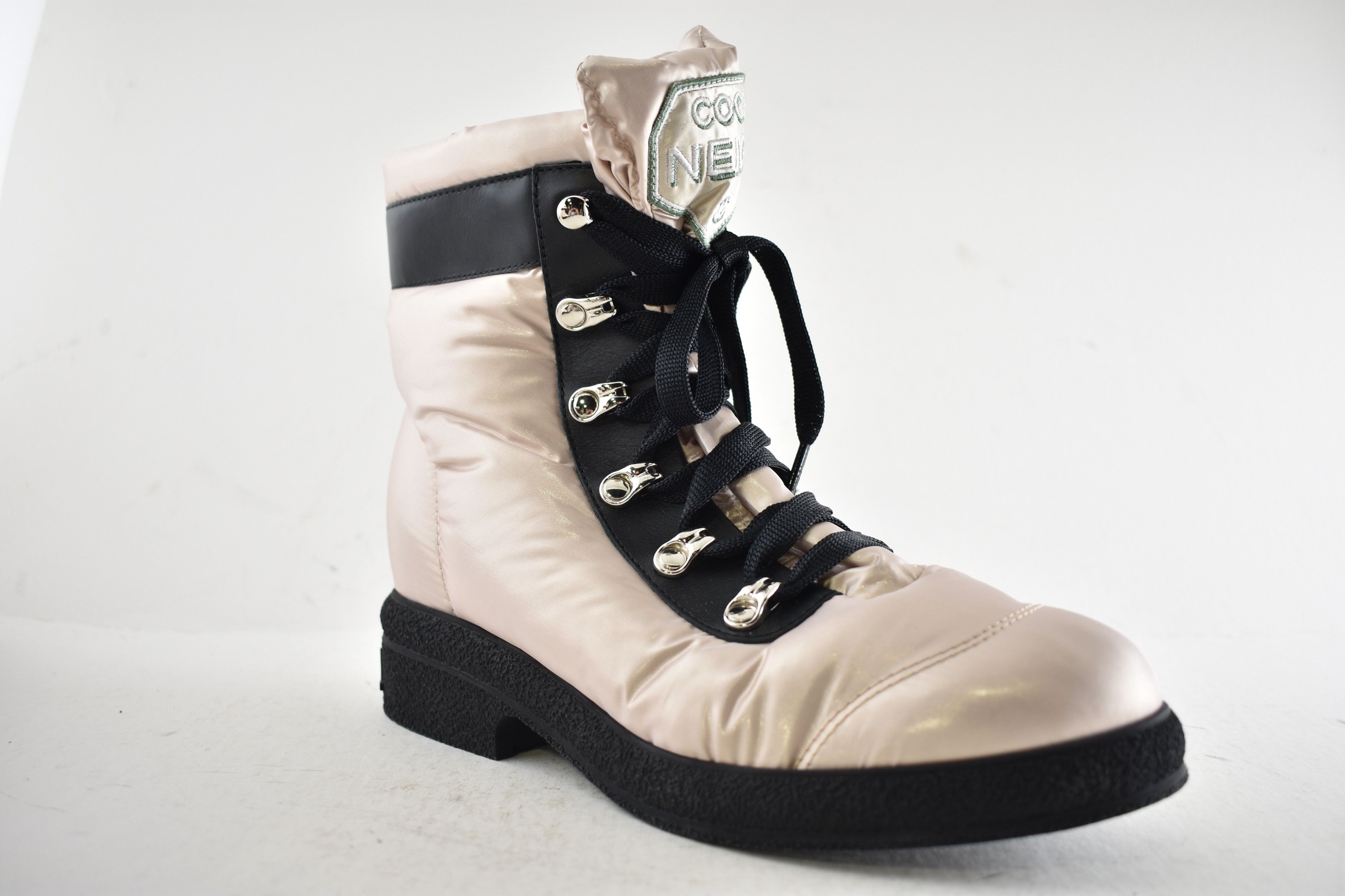 Chanel 18B Coco Neige Black Snow Winter Lace Up Tie Combat Boots 42 Size US 12 / IT 42 - 4 Thumbnail