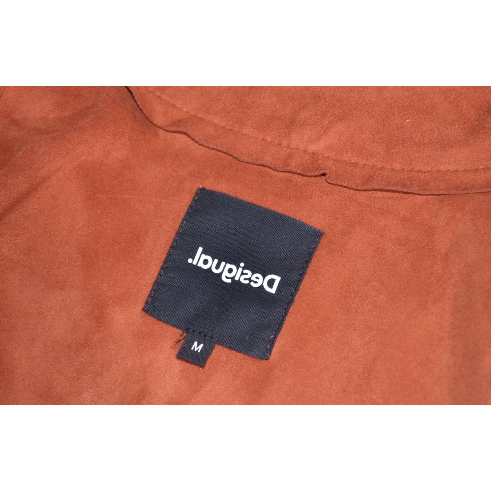 Desigual Desigual Faux Suede Jacket Rust Brown Embroidered Waterfall Open Front Boho M Size M / US 6-8 / IT 42-44 - 7 Thumbnail