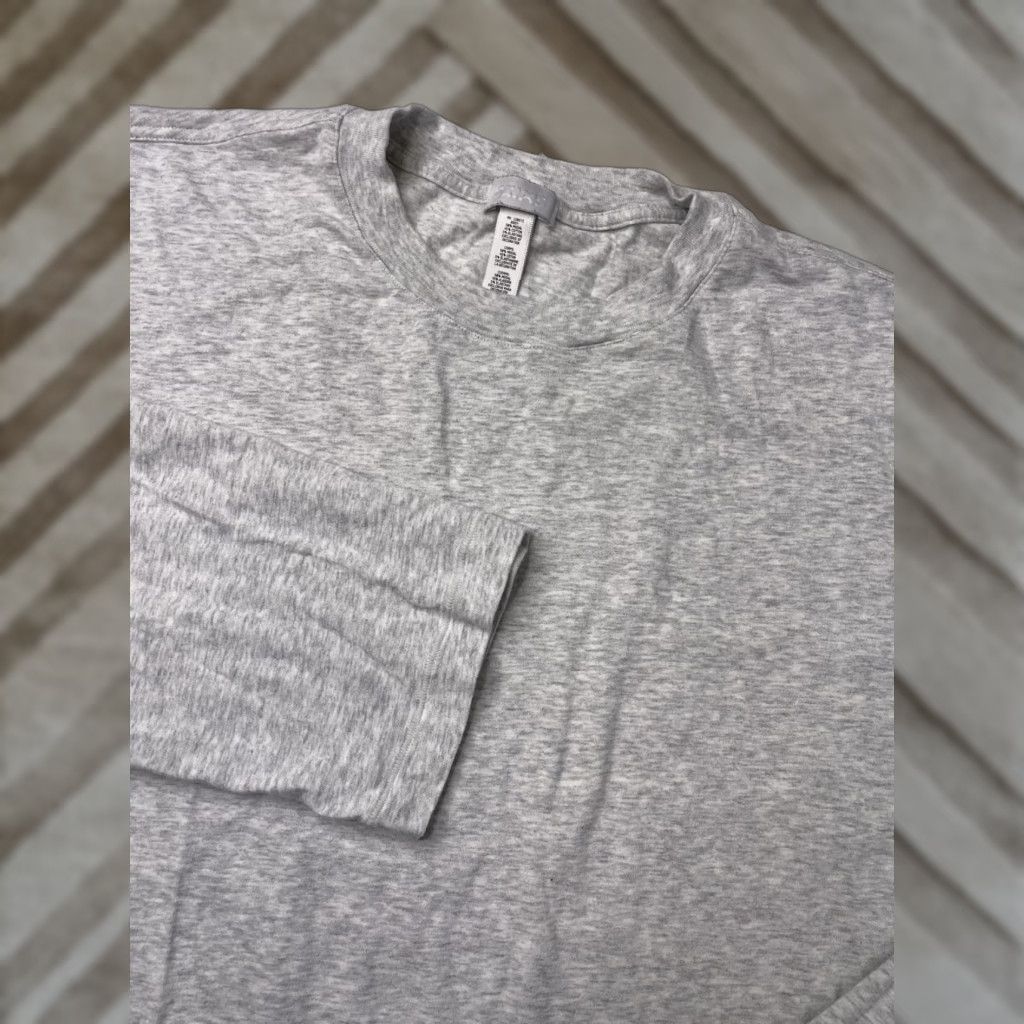 SKIMS Skims T-Shirt Shirt Crew Neck Long Sleeve 2XL Gray Organic Cotton Blend Modal Spandex Knit Casual Unisex Adults Top Basic Comfort Stretch Size XXL / US 16-18 / IT 52-54 - 1 Thumbnail