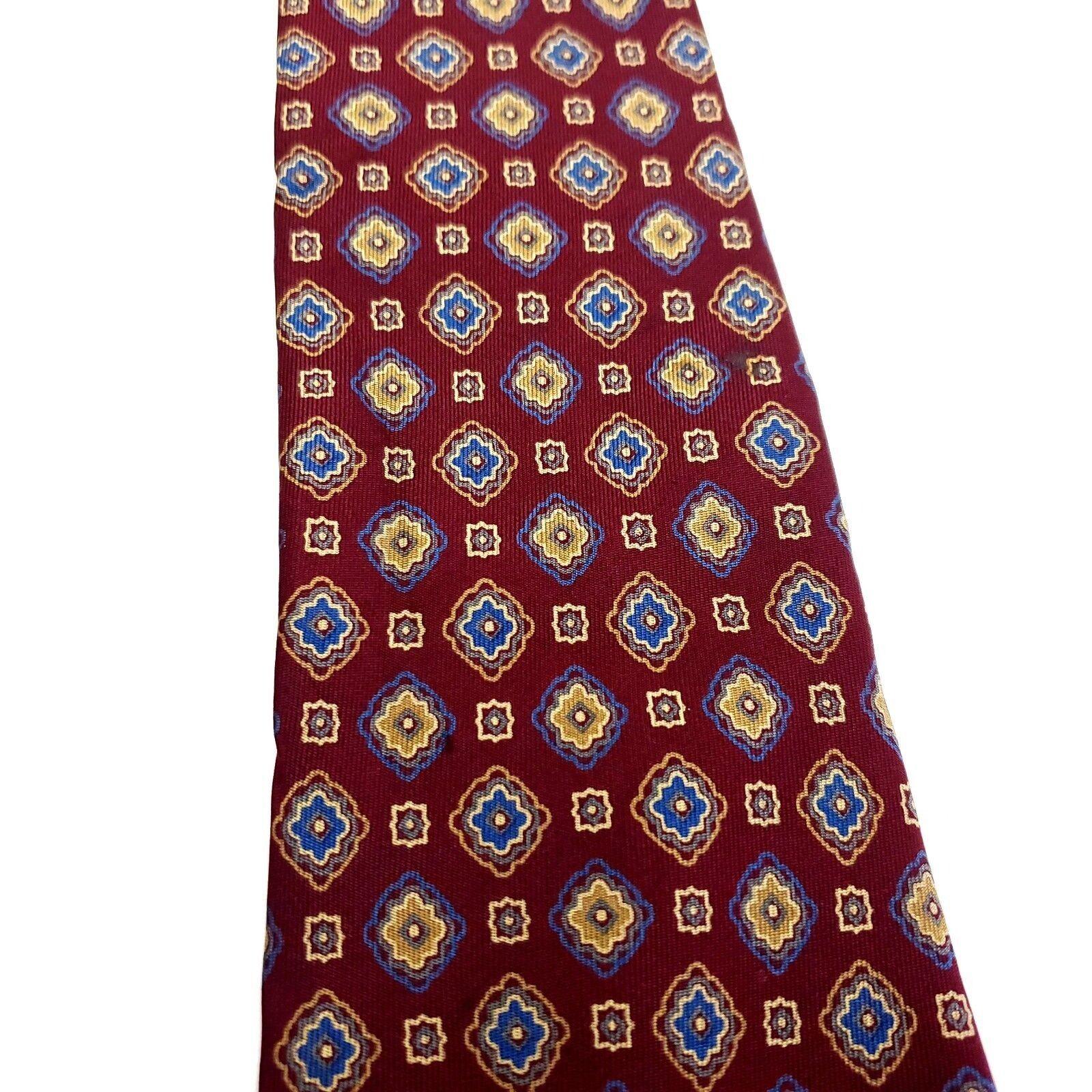 Aquascutum Aquascutum Red Silk Tie Woven Wide Geometric Size ONE SIZE - 2 Thumbnail