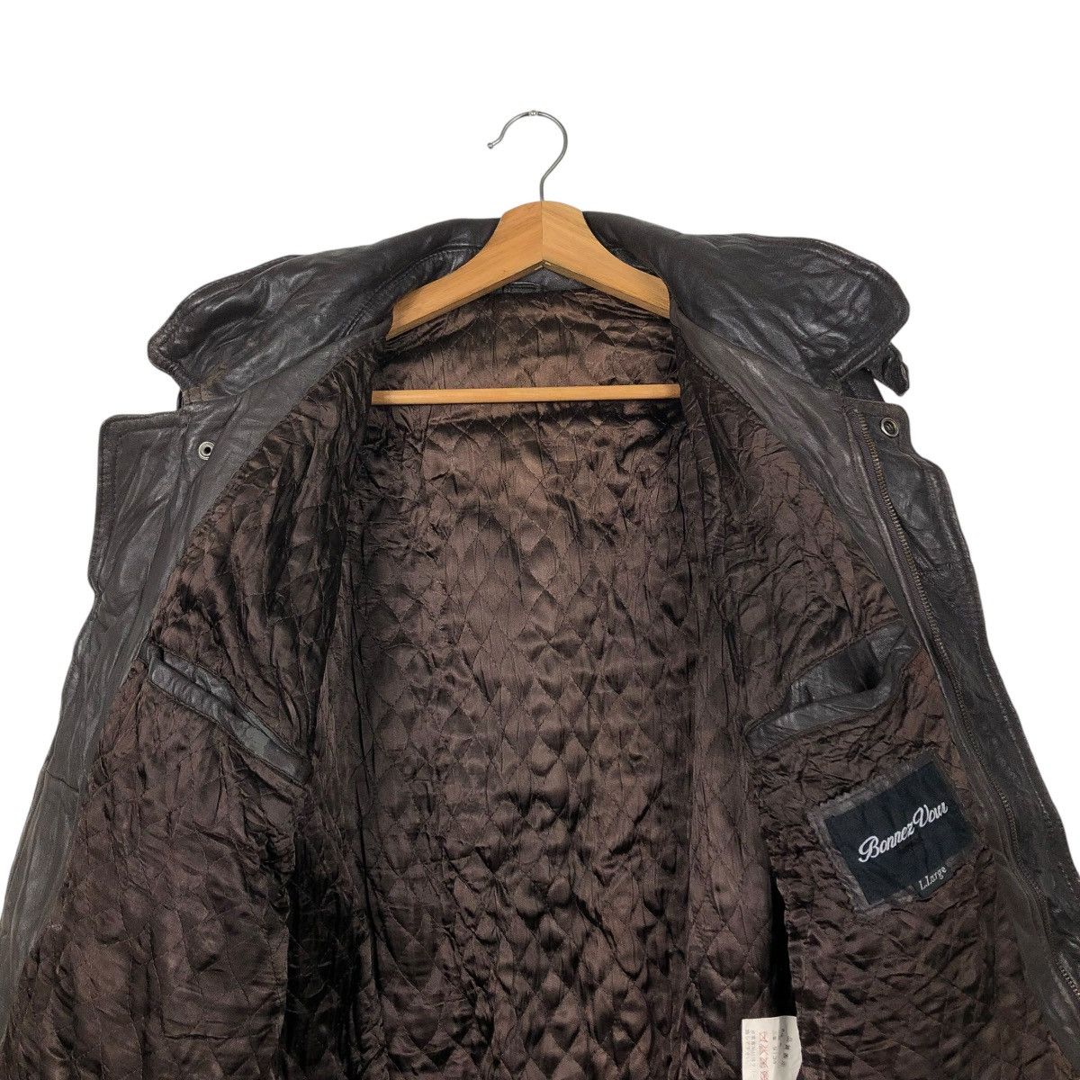 Japanese Brand 🔥VTG GENUINE LEATHER JACKET BIKER BONNEZ VOW ISSEY MIYAKE Size US L / EU 52-54 / 3 - 16 Thumbnail