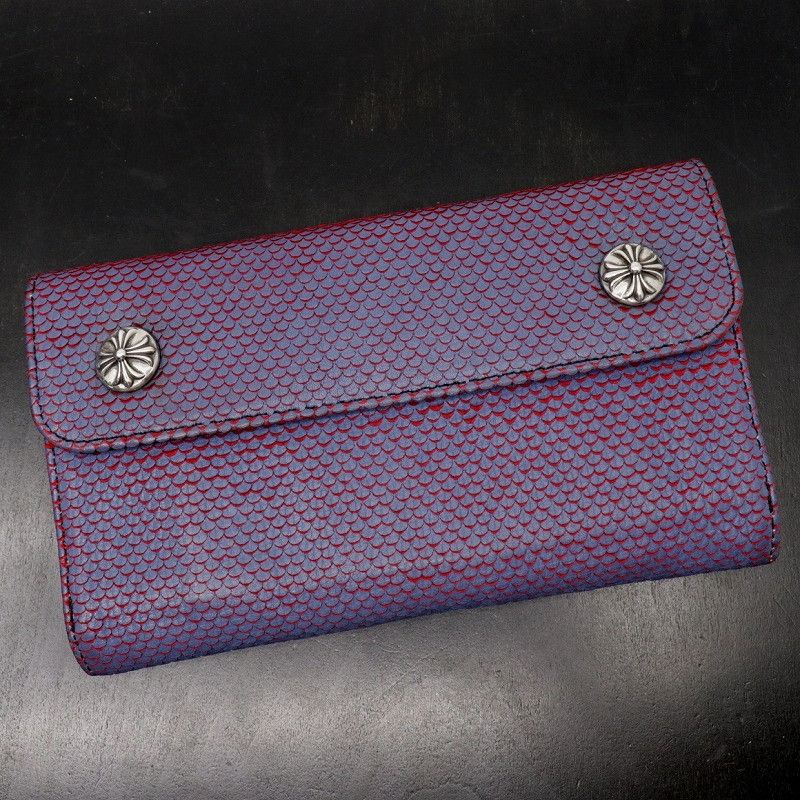 image of Chrome Hearts Star Button Clutch in Purple, Women's