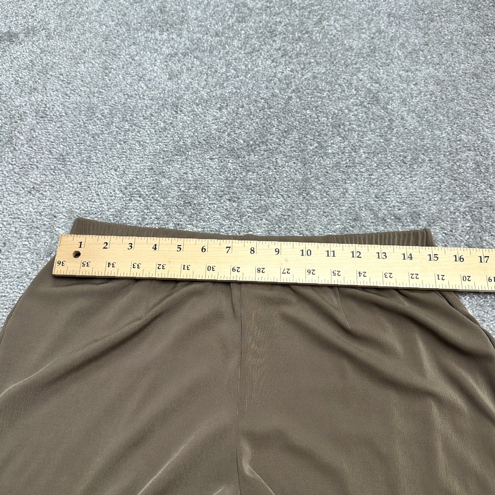 Vintage Chico's Wide Leg Palazzo Pants Womens 12 Brown Elastic Pull On 30x30 Shirt? Size 34" / US 12 / IT 48 - 6 Thumbnail