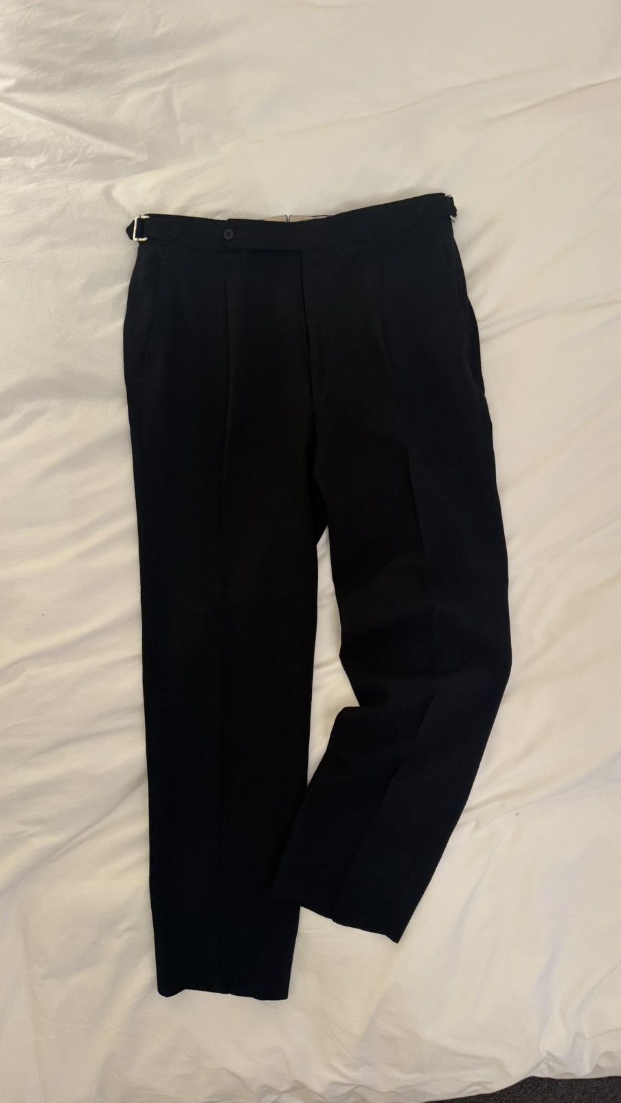 Stoffa Black dead-stock fresco/crepe wool straight leg Size US 32 / EU 48 - 1 Thumbnail