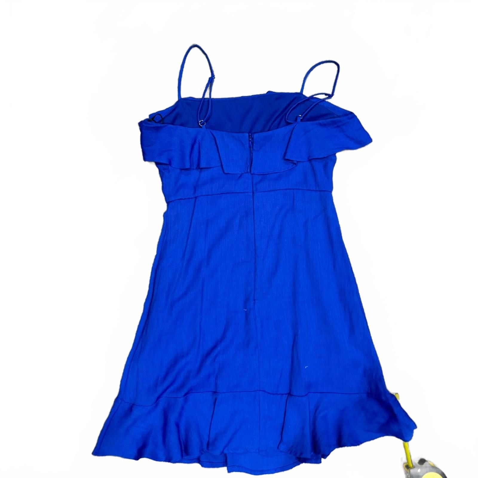 Designer Altar’d State Blue Sleeveless Ruffle Short Mini Dress Size S Size S / US 4 / IT 40 - 3 Thumbnail