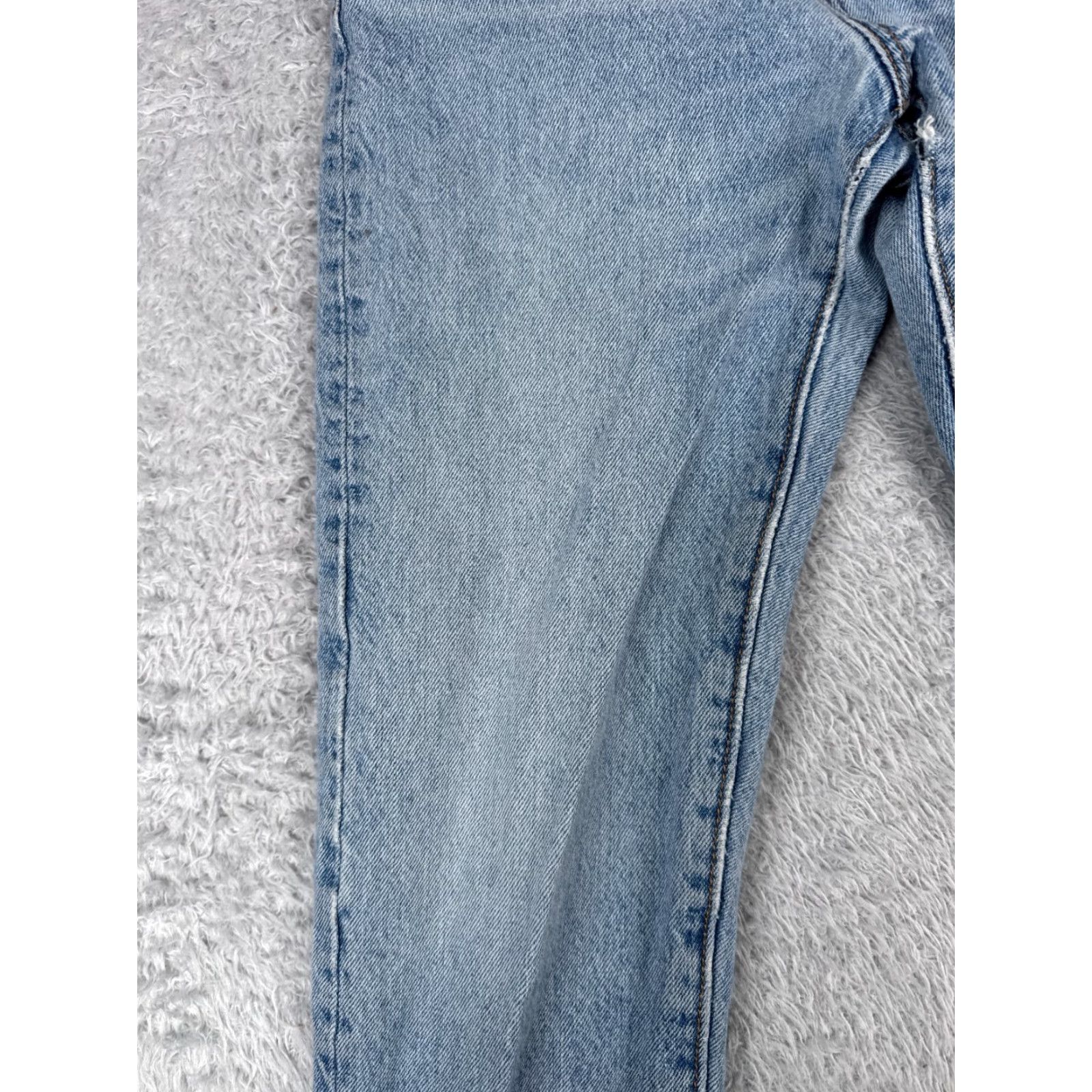 Levi's Levis Premium Jeans Womens 25 Blue Wedgie Raw Hem Button Fly Cotton 25x27 Big E Size 42" / US 20 - 6 Thumbnail