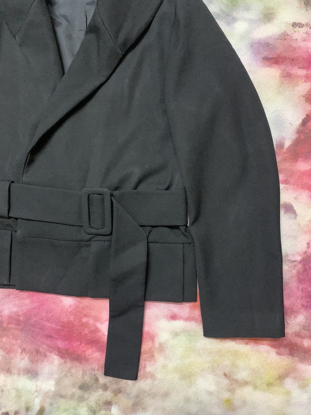 Yohji Yamamoto Yohji Yamamoto Signature Label Cropped Shawl Collar Wool Size US M / EU 48-50 / 2 - 4 Thumbnail