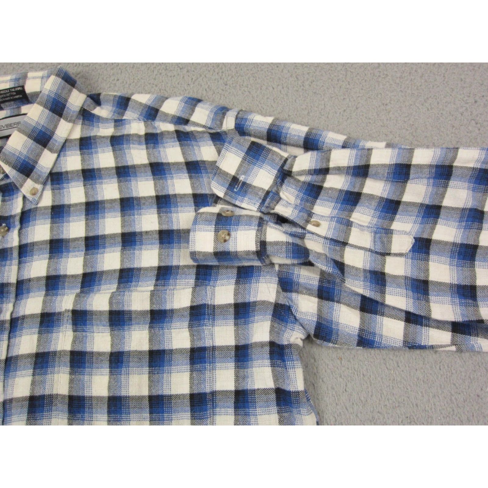 Members Only VINTAGE Members Only Shirt Mens Adult Large Blue Plaid Flannel Cotton 80s Shirt Button-Up 90s Theme Size US L / EU 52-54 / 3 - 5 Thumbnail