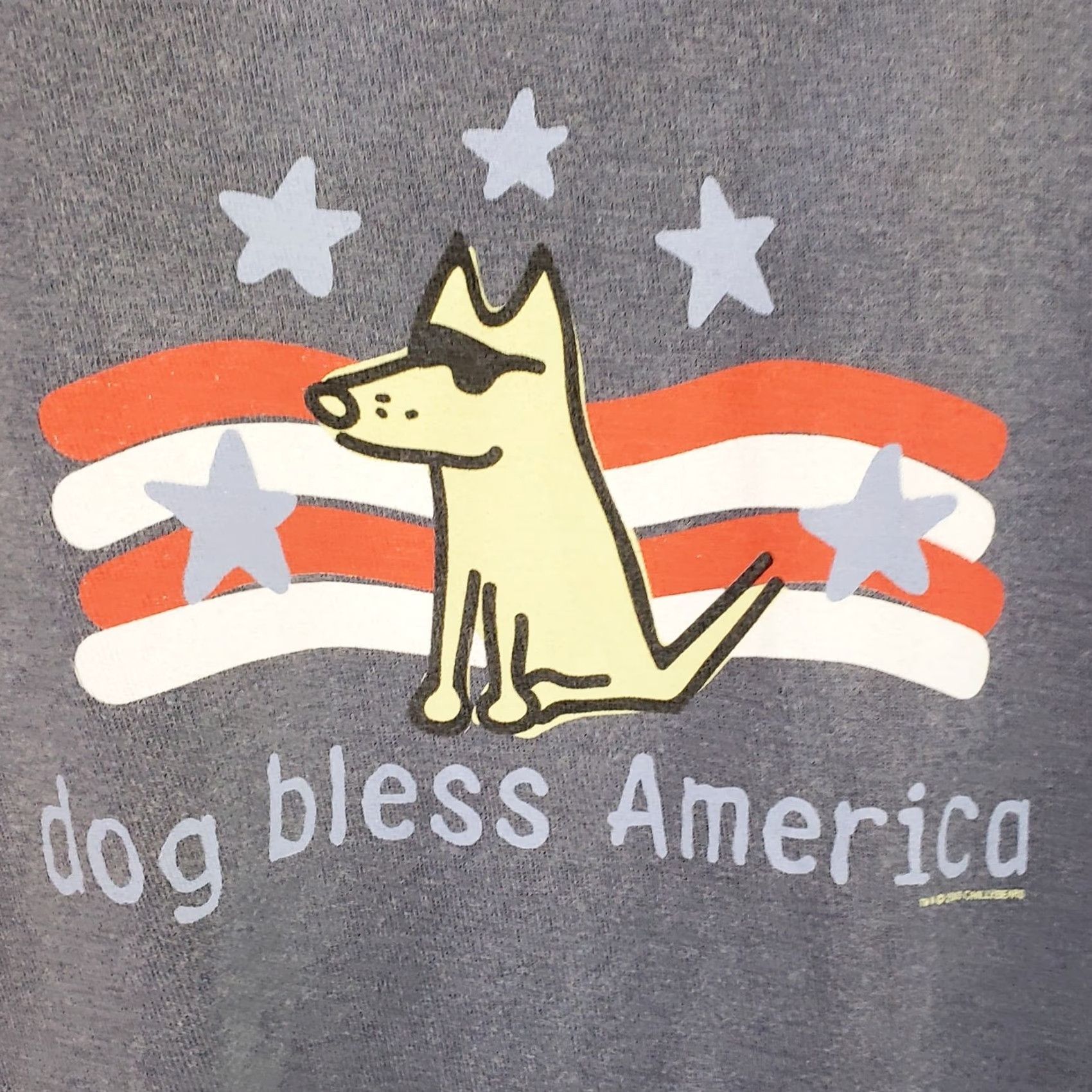 Vintage Teddy the Dog Classic Tee "God Bless America" Patriotic Unisex Blue Shirt L Size US L / EU 52-54 / 3 - 4 Thumbnail