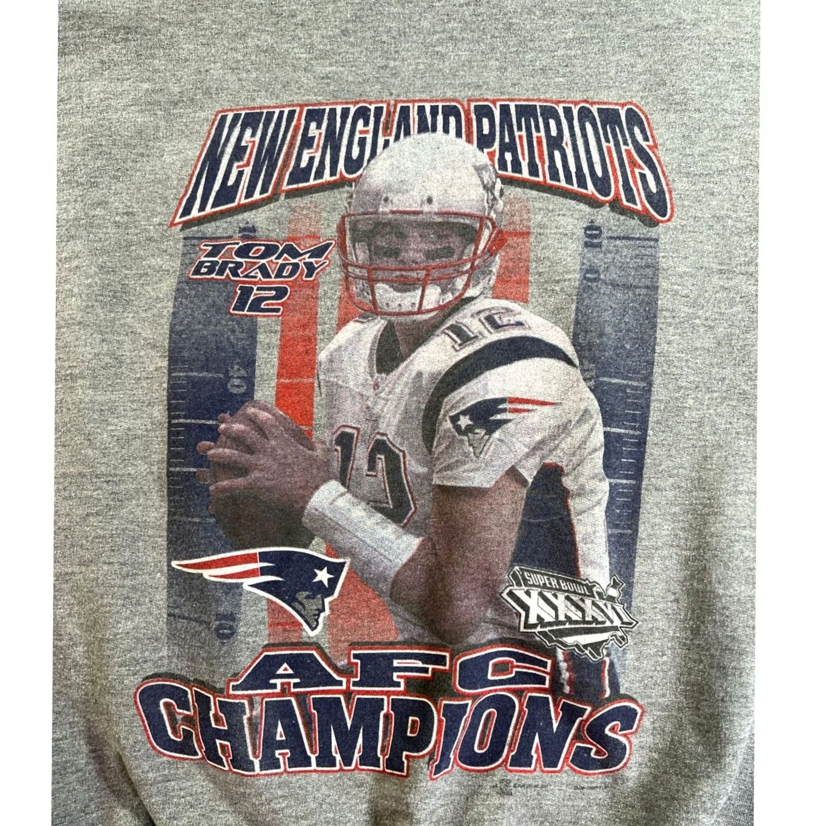 Jerzees VINTAGE Tom Brady New England Patriots Sweatshirt Mens L Gray AFC Champions Jerzees Size US L / EU 52-54 / 3 - 5 Thumbnail