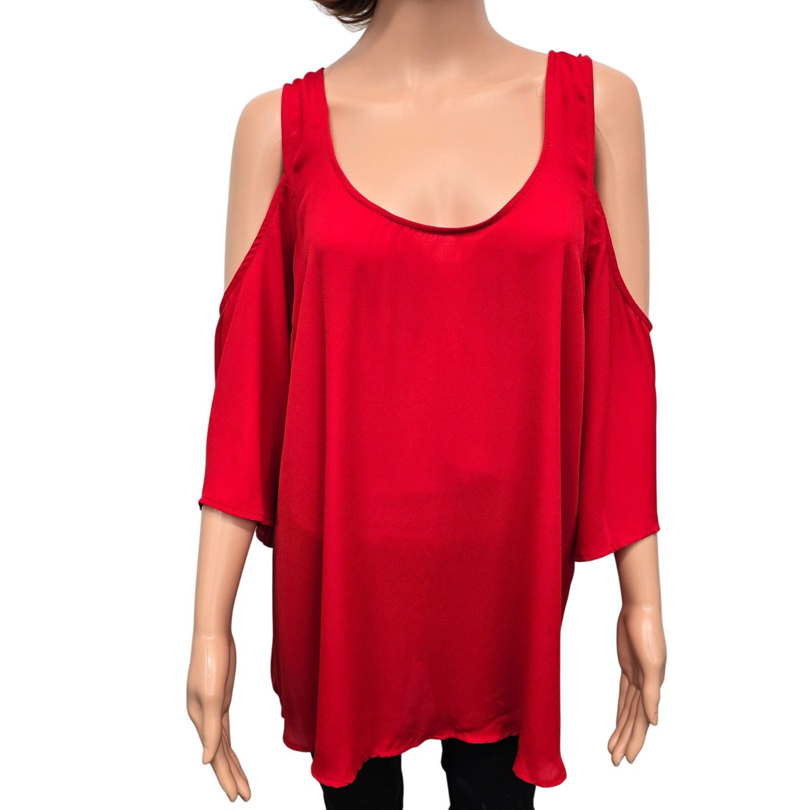 Torrid Torrid Georgette Cold Shoulder Top Blouse Size 3 Plus 3X Size 3XL / US 20-22 - 5 Thumbnail