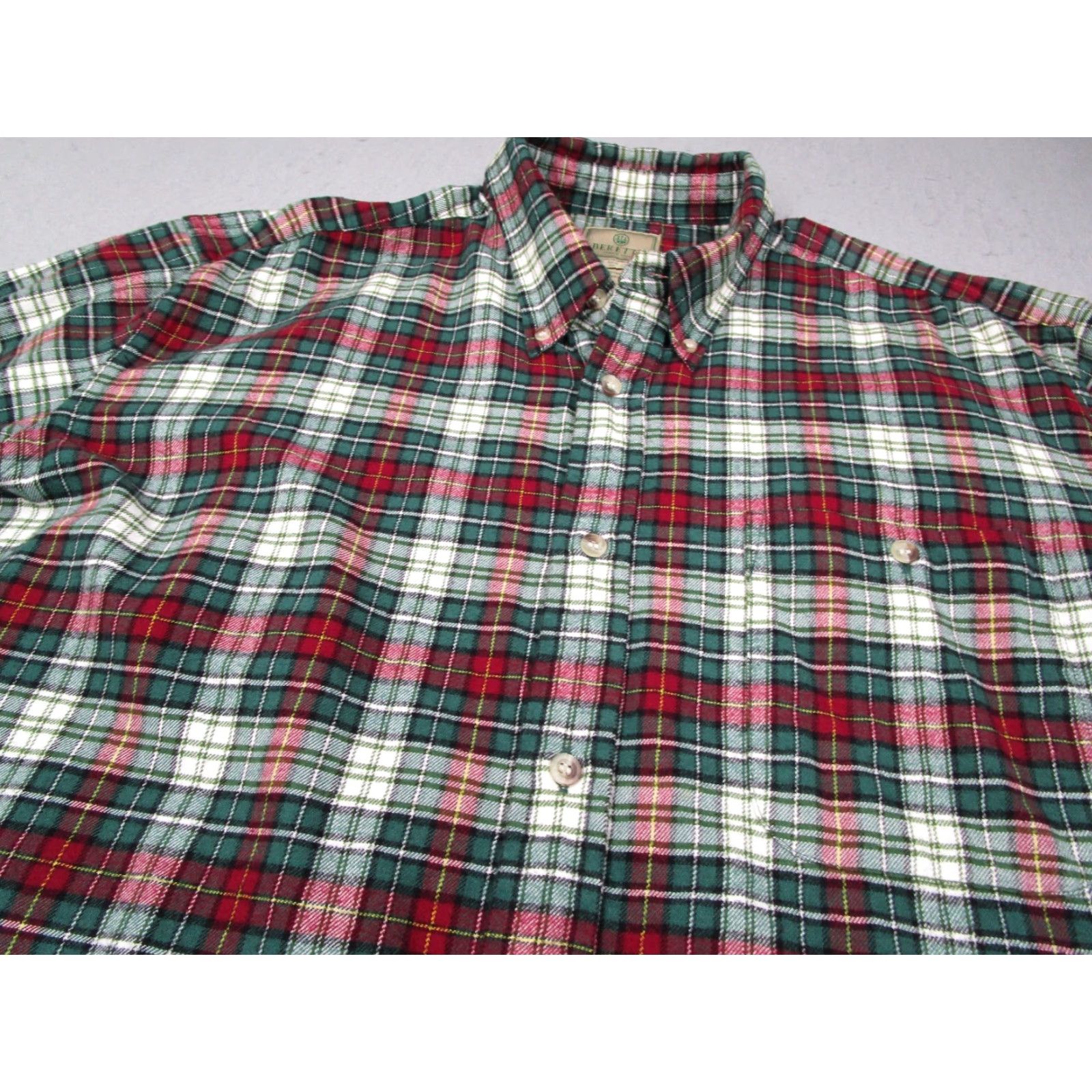 Vintage Beretta Shirt Mens 2XL Green Plaid Flannel Button Up Long Sleeve Size US XXL / EU 58 / 5 - 2 Thumbnail