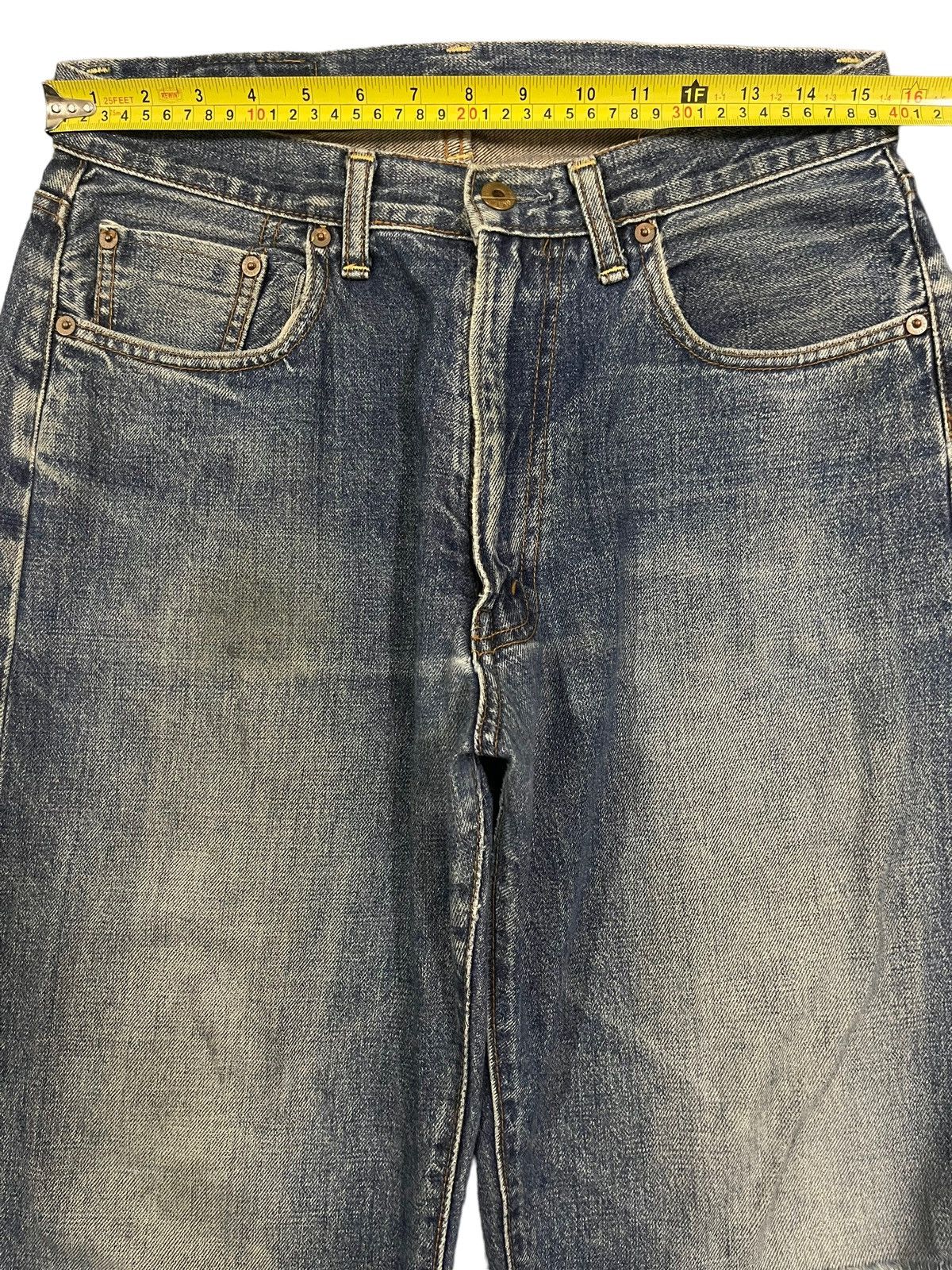 14th Addiction Vintage Japanese Brand Blue Wash Distress Baggy Jeans Size US 30 / EU 46 - 10 Thumbnail