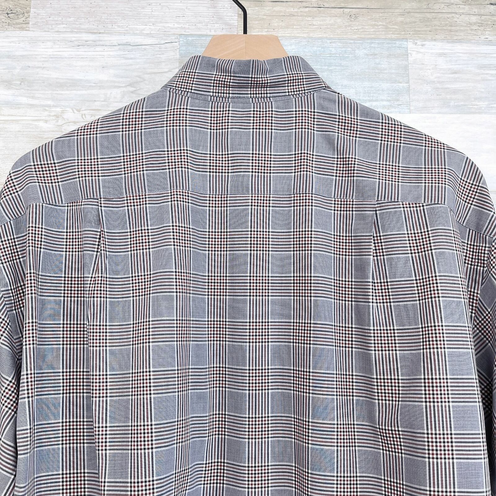 Brioni Brioni Dress Shirt Gray Brown Plaid Check Men Size V XL 17.5 Size US XL / EU 56 / 4 - 4 Thumbnail