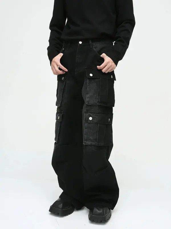 Vintage Kato Vintage multi-pocket distressed cargo wide-leg jeans Size US 32 / EU 48 - 8 Thumbnail