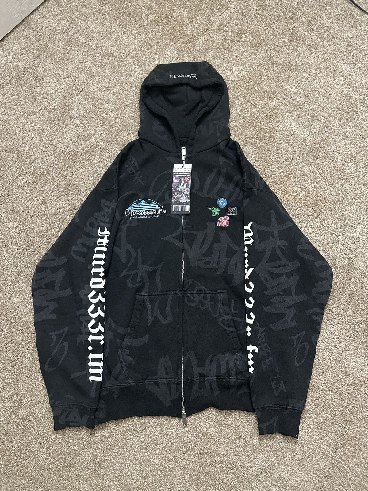 murd333r.fm MURD333R.FM DISN333 ZIP-UP HOODIE | Grailed