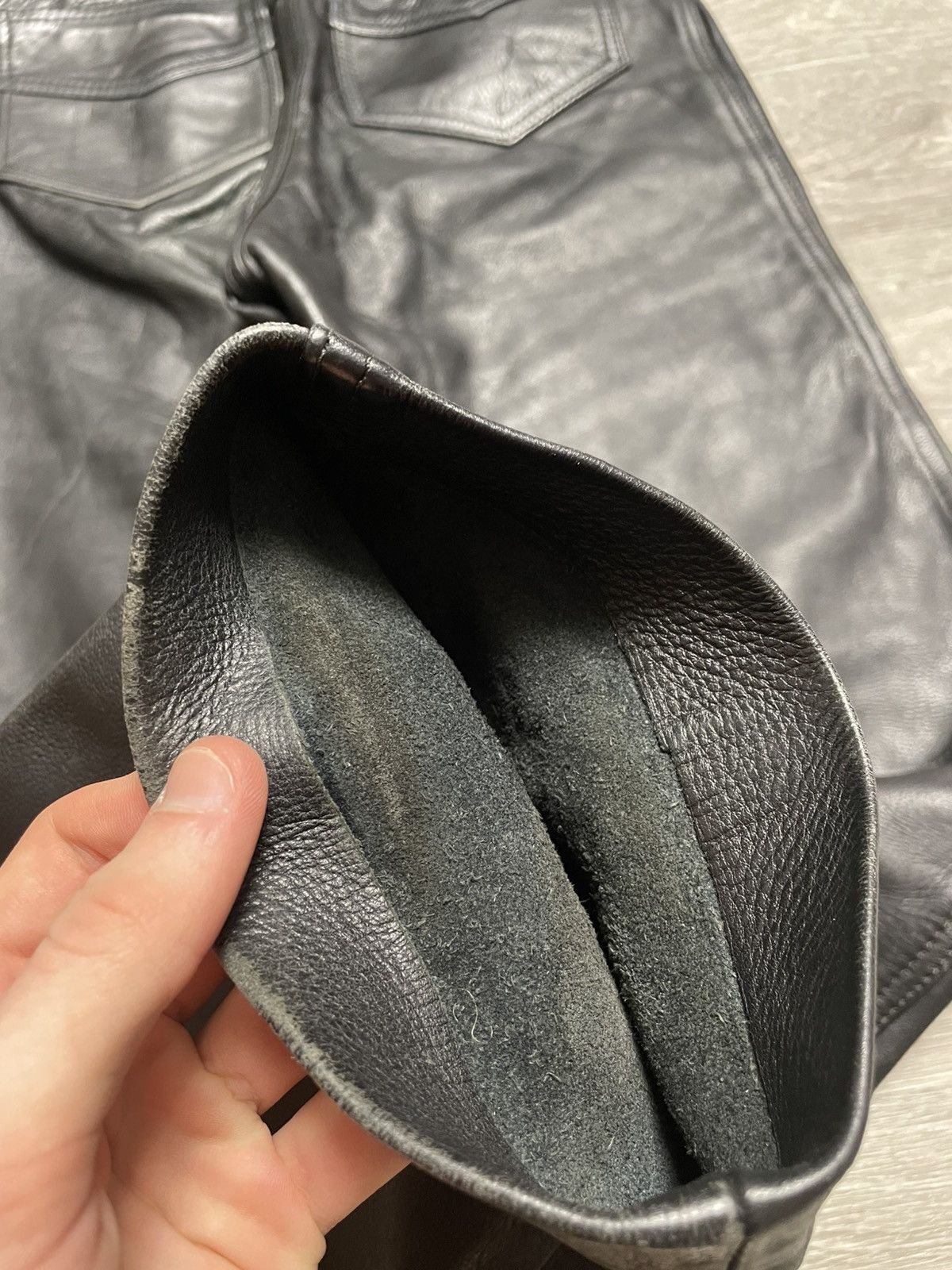 Genuine Leather Vintage Moto Real Leather Black Pants Size US 29 - 25 Thumbnail