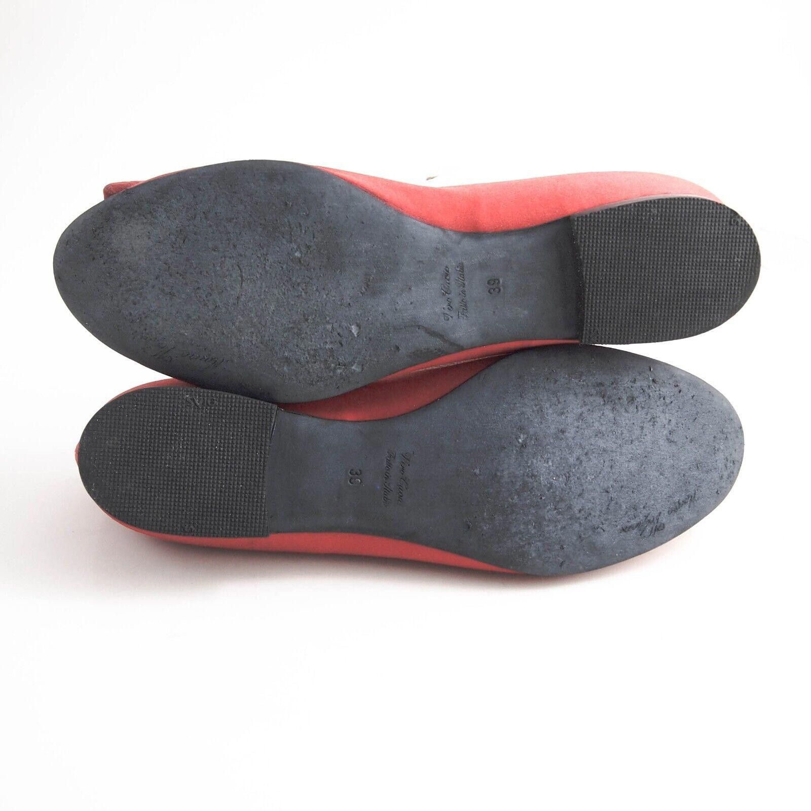 Designer Mauro Volponi Flats Loafers Red Satin Suede US 9 EU 39 Size US 9 / IT 39 - 7 Thumbnail