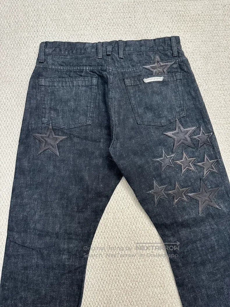 Chrome Hearts CHROME HEARTS 32 Star leather flame jeans Size US 32 / EU 48 - 4 Thumbnail