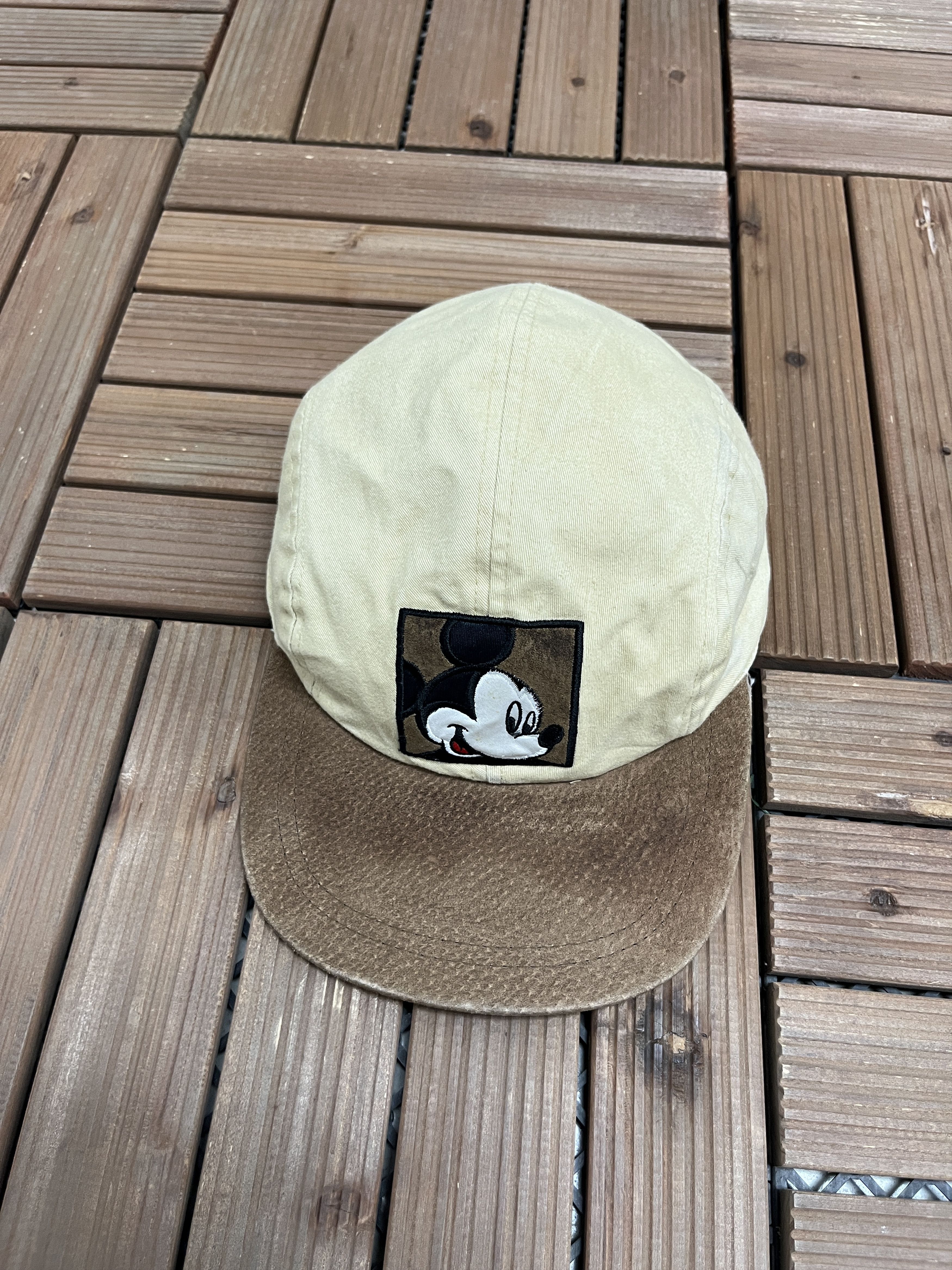 Vintage Mickey Mouse Embroidered Vintage Beige Hat Cap Size ONE SIZE - 1 Thumbnail