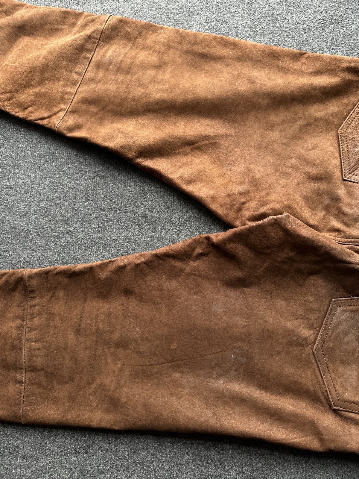 Other 🚨GRAIL MEN LEATHER PANTS Y2K WESTERN MOTORCYCLE Size US 32 / EU 48 - 16 Thumbnail