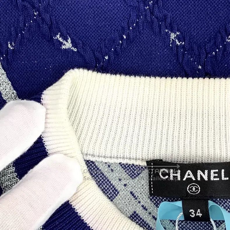 Chanel Chanel Airport Series Dark Blue Asymmetrical Striped Desig Size XXS / US 00 / IT 34 - 8 Thumbnail