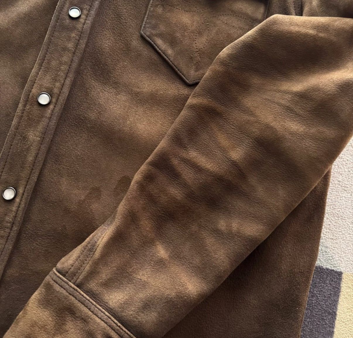 RRL Ralph Lauren RRL Ralph Lauren Double RL Suede Leather Shirt K22 Size US XL / EU 56 / 4 - 5 Thumbnail